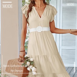 JasGood Straw Braided Elastic Belt for Women Wide Waist Belt Rattan Woven Boho Belt for Dresses, B-white