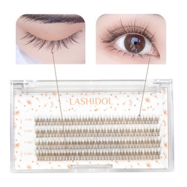 LASHIDOL Partial False Eyelashes, Matsueku Self False Eyelashes, Natural, Popular, DIY False Eyelashes, Easy, 0.3 - 0.5 inches (9 - 12 mm) (Cherry Blossom) (Fishtail Eyelashes, Brown)