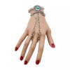 Unbranded Women Silver Metal Hand Chain Bling Bracelet Connected Ring