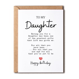 AIQIUQIU Birthday Card for Daughter, Funny Birthday Greeting Card for Girls/Women, Perfect Happy Birthday Card for Her- Blank Inside