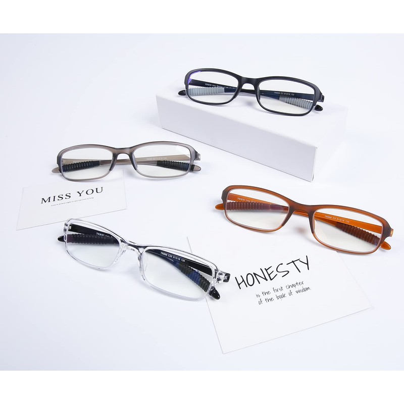 DOOViC 4 Pack Reading Glasses for Women Men Blue Light