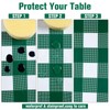 Kesfey Green 54x108 Inch Gingham Tablecloths, Plastic Disposable Checkered Waterproof