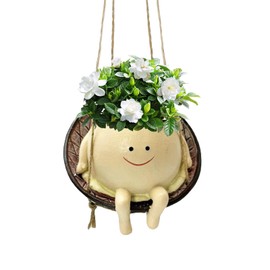 UgyDuky 1pc Swing Face Planter Pot Hanging Planters (E)