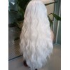 RONGDUOYI RONGDUOYI RDY 24" White Lace Front Synthetic Wig Loose