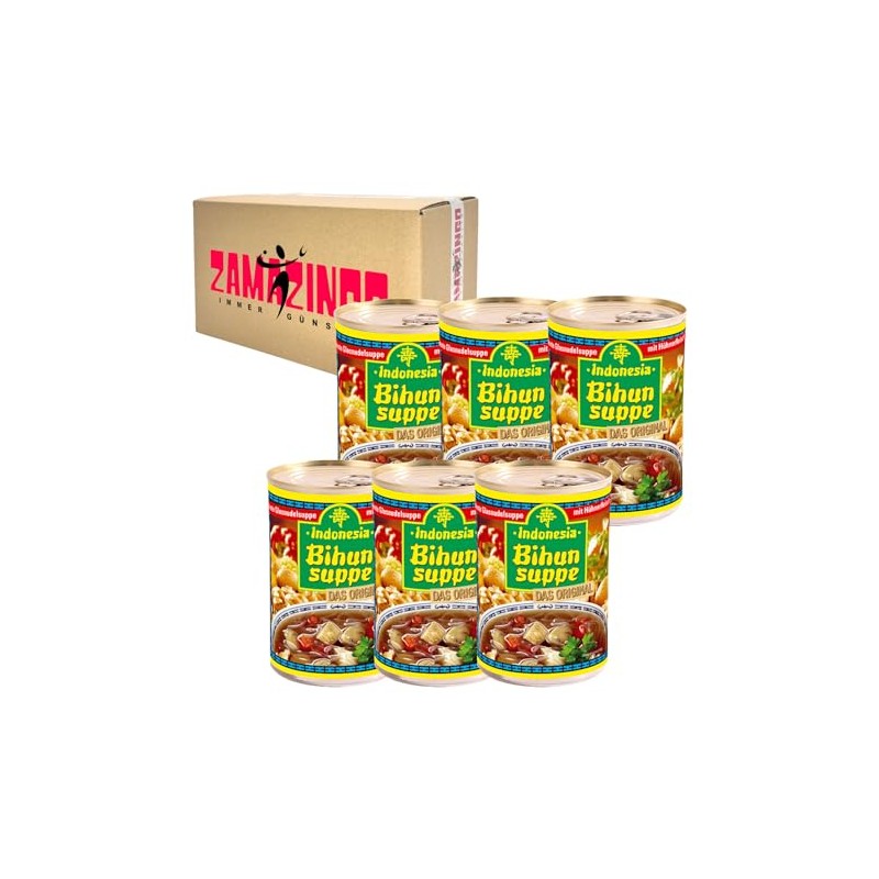 Indonesia Bihun Suppe 390ml | Pikante Glasnudelsuppe mit Hühnerfleisch (6er