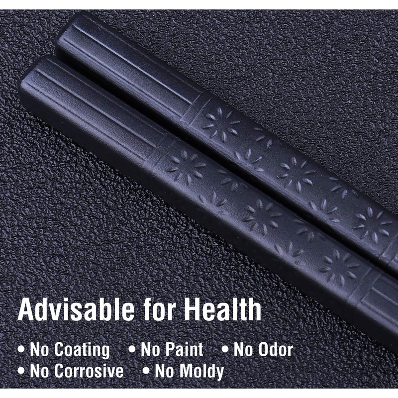 5 Pairs Fiberglass Chopsticks, GLAMFIELDS Reusable Japanese Chinese Chop sticks