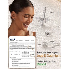 ADRAMARA Sterling Silver Ear Jacket Earrings Cubic Zirconia Front & Back Statement Stud Earrings Hypoallergenic 14K Gold Plated Huggie Hoop Jewelry Gift for Women