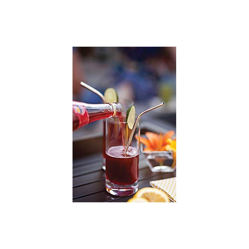 Outset 76622 Stainless Steel Bent Reusable Straws, 1 x 3.5