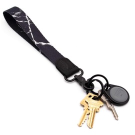 POCKT Lanyard for Keys Wristlet Strap Key Chain Holder for Men and Women - Cool Hand Wrist Lanyards for Keys and Wallets, Black Marble, 8x0,8" with clasp