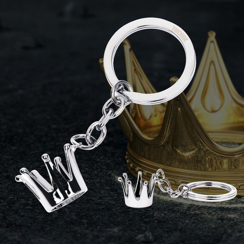 TROIKA Crown Keyring - Crown - Cast Metal - Chrome