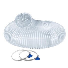 POWERTEC 2-1/2" x 5' Dust Collection Hose with 2pcs Key Hose Clamps for Table Saw, Band Saw, Planer, Belt Sander, Woodworking and Wood Shop Dust Collection System (70391)