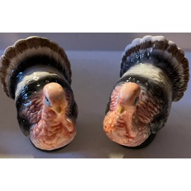 Ron Gordon Designs~Turkey Gobbler Ceramic Salt & Pepper Shakers~ NIB