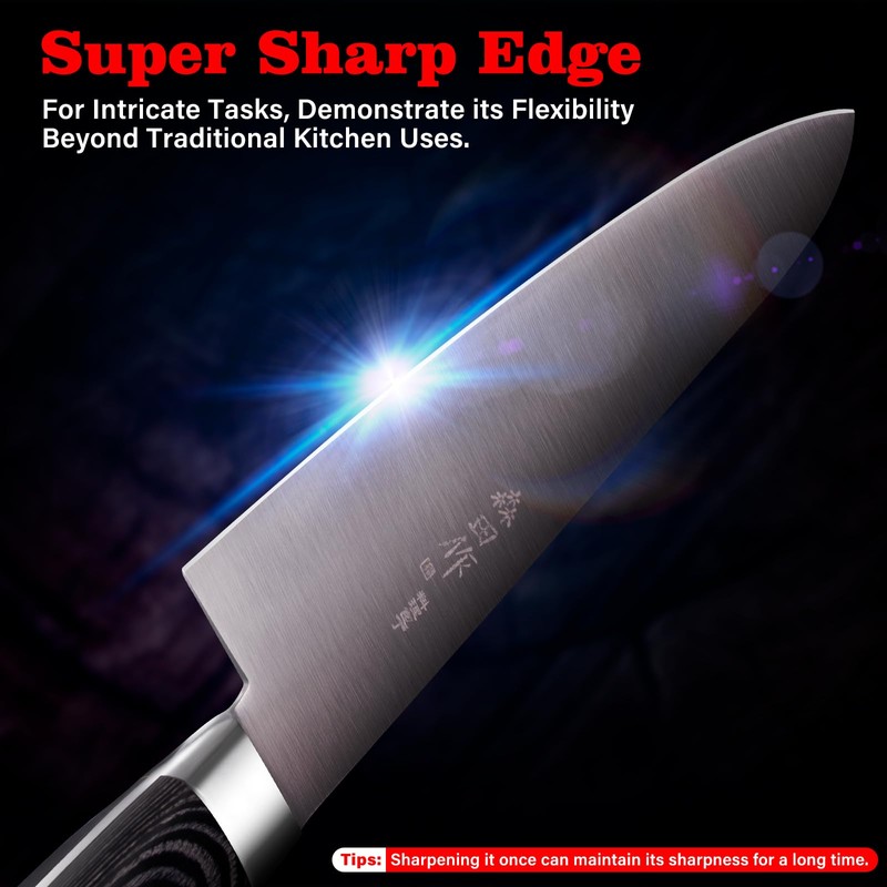 Japanese Chef Knife 9.5 inches, Professional Sushi Knife with Green