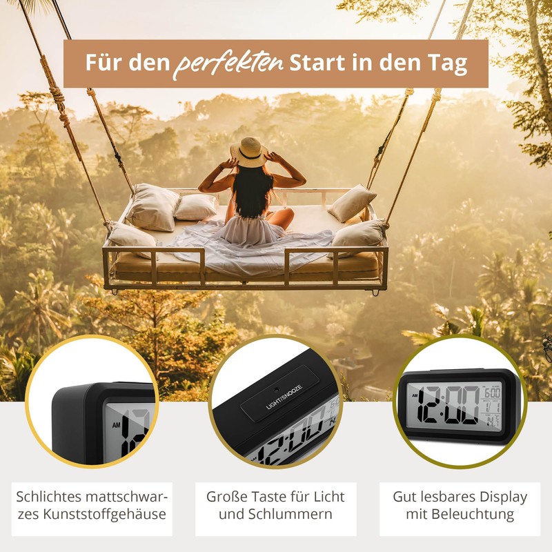 Mebus digitaler Wecker Kunststoff Schwarz normal 1594101