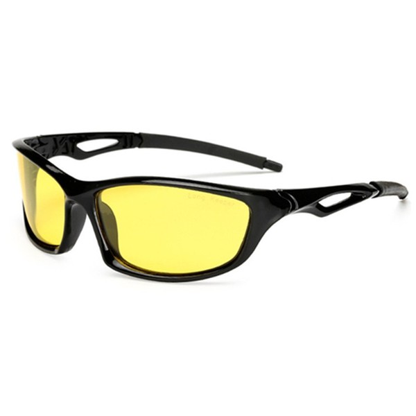 Night Vsion Sunglasses for Cycling Running Fishing Driving Men and Women Yellow Lens(Black, Yellow)