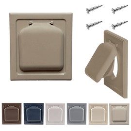 NO-PEST VENT, Exclusive Dual Door Dryer Vent Cover Outdoor 4 inch, Made in USA w Highest UV Resistant Plastic in any Outdoor Vent Cover (Woodstock Brown, 4 inch With 12" Duct Tube)