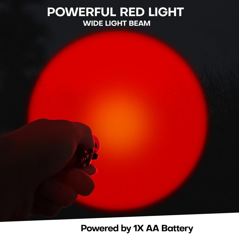 HinsGEAR 2 Pack Red Flashlight LED Single Mode Light 1