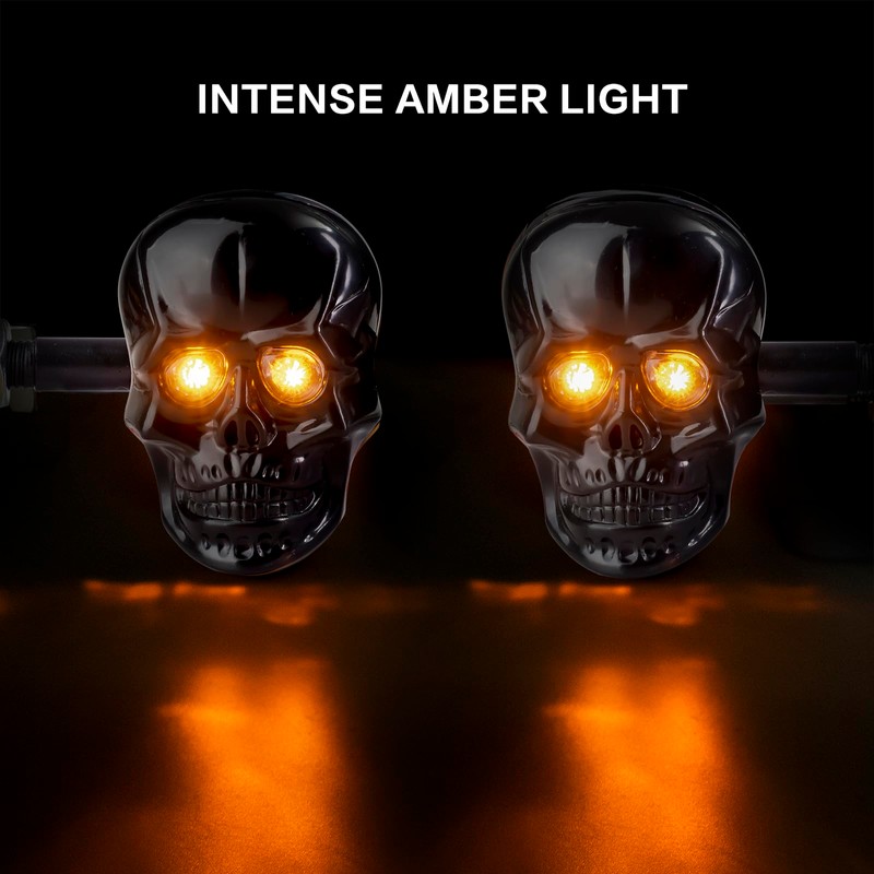 Motorcycle Turn Signals Led Skull Blinkers 10mm Screw Indicator Light