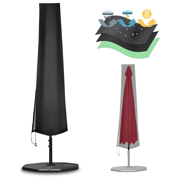 Funshot Parasol Cover Waterproof, Large Cantilever Parasol Cover with Zip