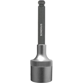 BONDHUS No. 43919 Hexagonal Ball Point Socket Bit 3/4 inch [Insertion Angle: 0.5 inch (12.7 mm), Total Length: 2.8 inches (72 mm), Bit Total Length: 2.0 inches (50 mm); Black-dyed