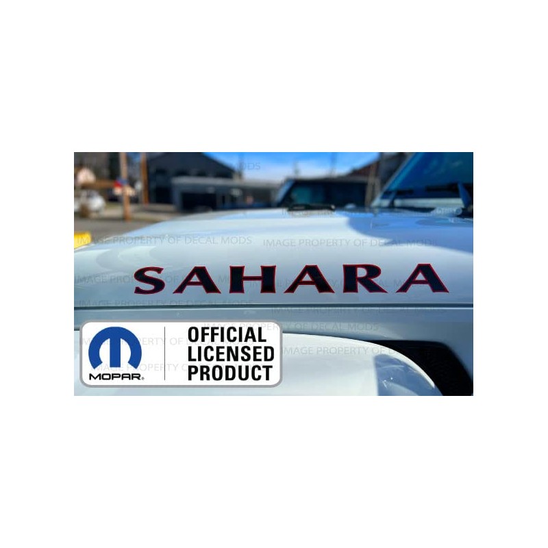 Decal Mods Sahara Hood Graphic Decals Emblems fits Jeep Wrangler