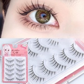 Fairy Transparent Skin Natural Daily Makeup Airy Feeling False Eyelashes Reusable-06#