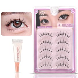 Natural False Eyelashes, Corner of Eyes, Thin Transparent Axis, Handmade, Natural, Short Top Eyelashes, Popular, Handmade False Eyelashes, Actress Eyelashes, Thin Makeup, Clear, Lifestyle Makeup False