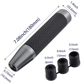 Padaodao Aluminum Alloy Shift Grip Knob Long Handle Gear Lever Stick Shifter fit Most Automatic Manual Vehicles, Titanium