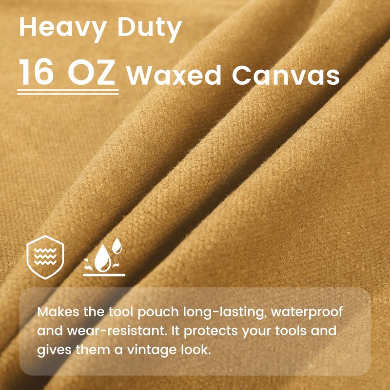 Heavy Duty Tool Storage Organizer, Tool Pouch with Metal Zipper