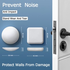 XoYoZo Door Stoppers Wall Protector Buffer Guard Doorknob Door Handle Bumper Self Adhesive Silencer Soft Rubber Crash Pad for Home Office