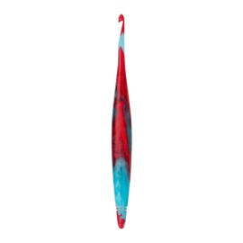 Ommi Ergonomic Handle Crochet Hooks | Handcrafted 17.78 cm Crochet Hook | Knitting Needle, Craft Yarn Weave | Best Gift! (Red and Blue 8 mm)