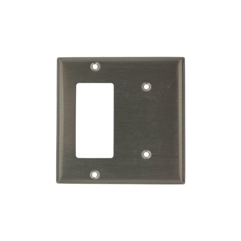 Leviton 2-Gang 1-Blank 1-DECORA (R) Brand (R)/GFCI Device Combination Wallplate,