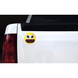 StickerTalk Big Mouth Happy Face Vinyl Sticker, 4.5 inches by 4.5 inches