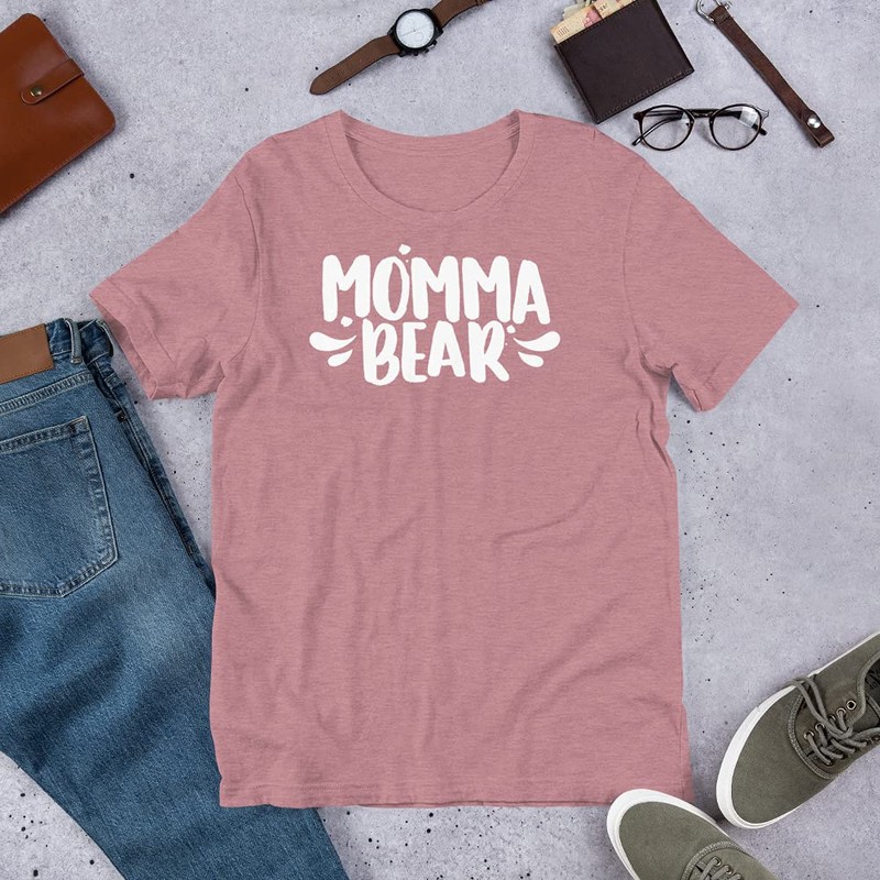 CRADLE PLUS PREGNANCY BABY & TODDLERS Momma Bear T-Shirt (Wine,
