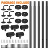 13FT Industrial Metal Stair Handrail,Round Pipe Stair Railing for Indoor/Outdoor