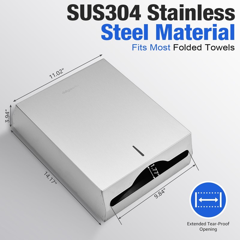 304 Stainless Steel Paper Towel Dispenser Wall Mount