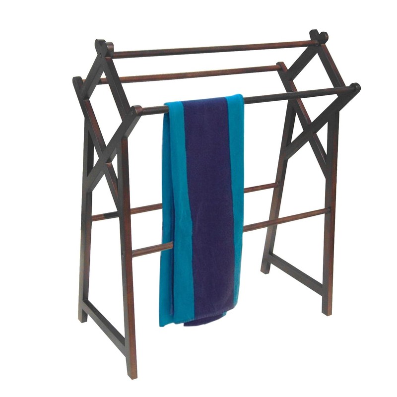 Antique Towel Rack - Solid Mahogany Blanket Ladder - Rustic