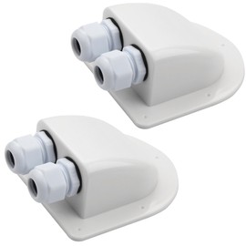 Mbsomnus Pack of 2 Cable Grommet Waterproof IP68 Wall Feed-Through Cable Roof Feed-Through Solar with ABS Double White for Solar Complete Set Camping Caravans Motorhomes Solar Installation
