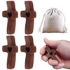 JOAASU Pack of 4 Carved Wooden Cross, Worry Stone Wood,