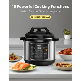 COMFEE’ Pressure Cooker 8 Quart with 16 Cooking Functions, Olla de Presion Non-Stick Pot Yogurt Maker Rice Cooker Slow Cooker Sauté Steamer, Healthy Ceramic Inner Pot