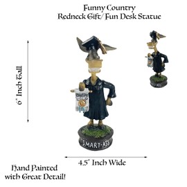 Urbalabs Redneck Hillbilly Donkey Smart Fun Graduation Gift Funny Statue Hunter Home Office Man Cave Gift Decor Country Living Rednecks Country Drunk Statues
