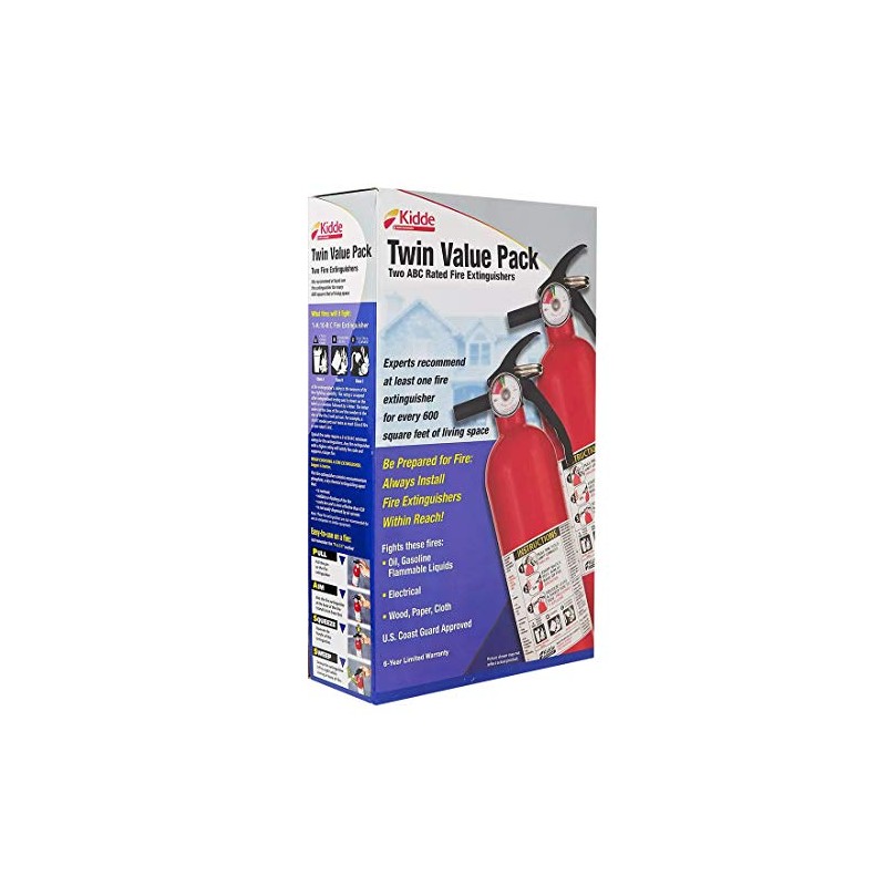 Kidde Multipurpose Fire Extinguishers, 2 Pack, Red