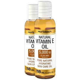 Pure Vitamin E Oil 5000 IU MULTIPACK | 2 x 118ml | Hair & Skin Care | Free from Parabens, SLS | Cruelty Free | by Horbaach