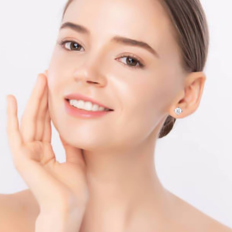 G23 Titanium Stud Earrings for Sensitive Ears (Round CZ)