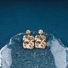 Inilbran Boho Hammered Square Earrings Gold Hammered Texture Square Stud