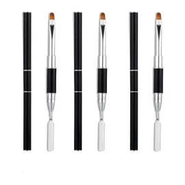 Pincel Para Uñas Polygelacrigel Doble Con Espátula 3 Pzas