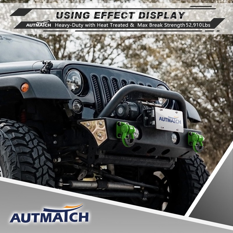 AUTMATCH D Ring Shackle Mount with Backer Plate (2 Pack)
