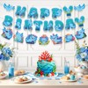 Axolotl Birthday Banner Decoration Blue Axolotl Birthday Party Decorations Cute