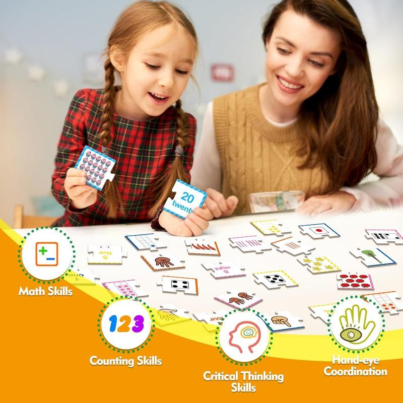 Number Puzzle Cards,Counting Toys,Math Manipulatives,Math Games,Puzzles,Matching Games, Learning Activities,Classroom Must