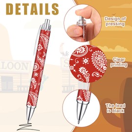 Colarr 24 Pcs Western Theme Pens Bulk Print Western Cowboy Party Favors Black Retractable Gel Ballpoint Pens School Office Supplies for Birthday Graduation Gifts (Classic Style)